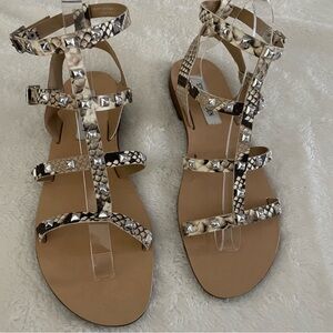 Steve Madden Reptile Embossed Leather Gladiator Sandals